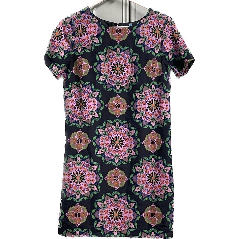J. Crew Mandala Gallery Short Sleeve Dress Size 2 Mini Sophisticated Floral